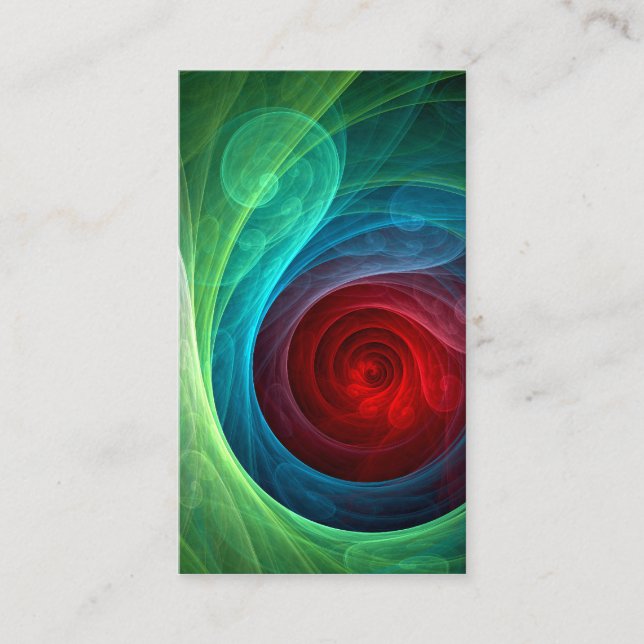 Red Storm Floral Modern Abstract Art Colour Patter Business Card (Front)