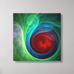 Red Storm Floral Modern Abstract Art Colour Patter Canvas Print