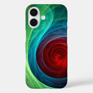 Red Storm Floral Modern Abstract Art Colour Patter iPhone 16 Case