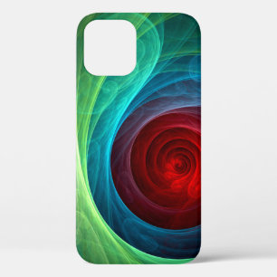 Red Storm Floral Modern Abstract Art Colour Patter iPhone 12 Case