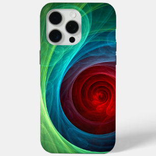 Red Storm Floral Modern Abstract Art Colour Patter iPhone 15 Pro Max Case