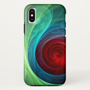 Red Storm Floral Modern Abstract Art Colour Patter iPhone X Case