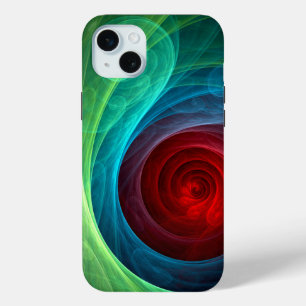 Red Storm Floral Modern Abstract Art Colour Patter iPhone 15 Mini Case