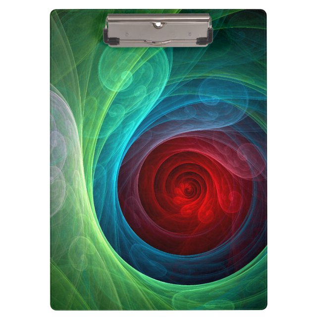 Red Storm Floral Modern Abstract Art Colour Patter Clipboard (Front)