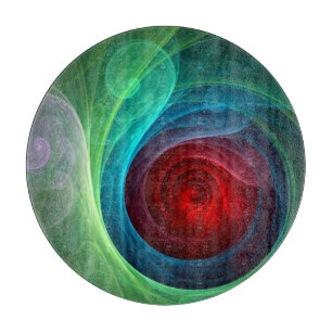 Red Storm Floral Modern Abstract Art Colour Patter Cutting Board