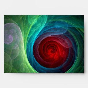 Red Storm Floral Modern Abstract Art Colour Patter Envelope