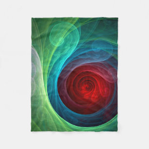 Red Storm Floral Modern Abstract Art Colour Patter Fleece Blanket