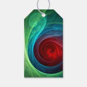 Red Storm Floral Modern Abstract Art Colour Patter Gift Tags
