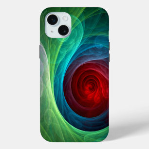 Red Storm Floral Modern Abstract Art Colour Patter iPhone 15 Plus Case