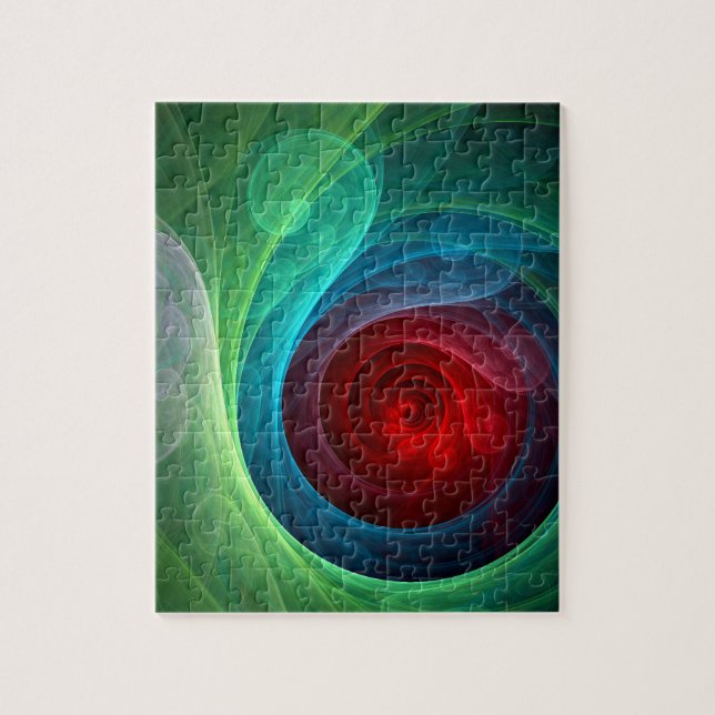 Red Storm Floral Modern Abstract Art Colour Patter Jigsaw Puzzle (Vertical)