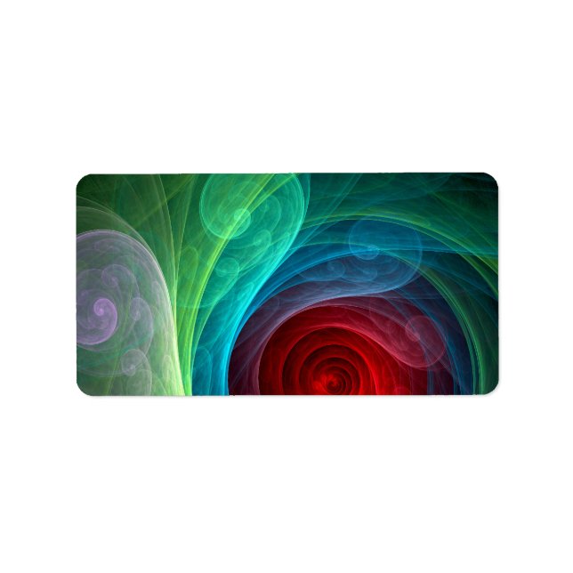 Red Storm Floral Modern Abstract Art Colour Patter Label (Front)