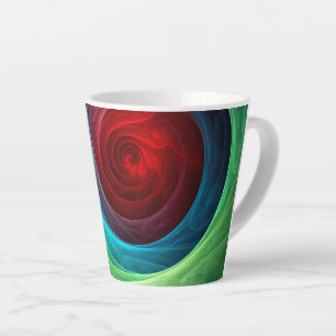 Red Storm Floral Modern Abstract Art Colour Patter Latte Mug
