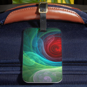 Red Storm Floral Modern Abstract Art Colour Patter Luggage Tag