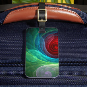 Red Storm Floral Modern Abstract Art Colour Patter Luggage Tag