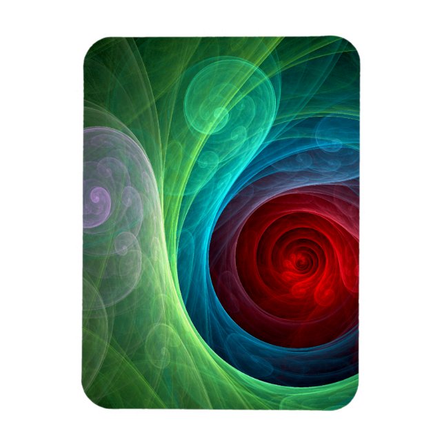 Red Storm Floral Modern Abstract Art Colour Patter Magnet (Vertical)