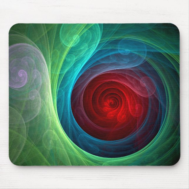 Red Storm Floral Modern Abstract Art Colour Patter Mouse Mat (Front)