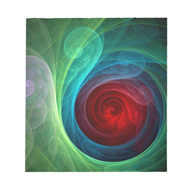 Red Storm Floral Modern Abstract Art Colour Patter Notepad (Front)