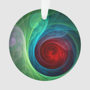 Red Storm Floral Modern Abstract Art Colour Patter Ornament