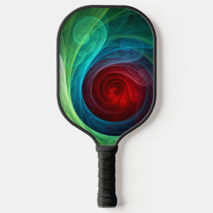 Red Storm Floral Modern Abstract Art Colour Patter Pickleball Paddle