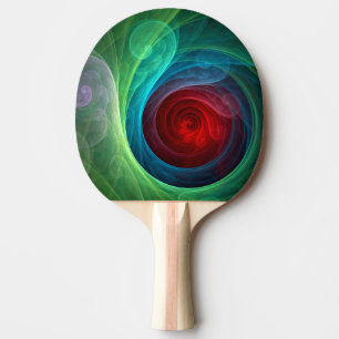 Red Storm Floral Modern Abstract Art Colour Patter Ping Pong Paddle