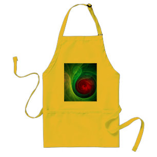 Red Storm Floral Modern Abstract Art Colour Patter Standard Apron