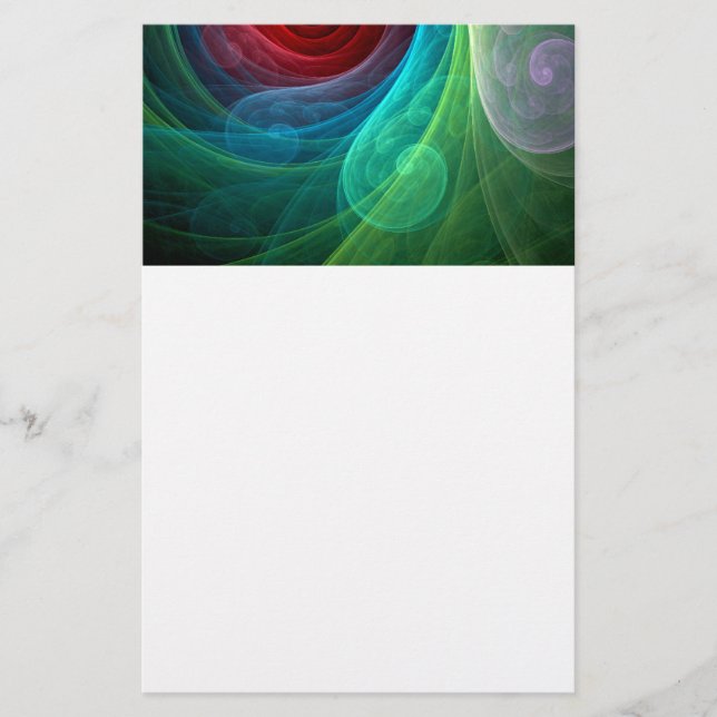 Red Storm Floral Modern Abstract Art Colour Patter Stationery (Front)