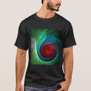 Red Storm Floral Modern Abstract Art Colour Patter T-Shirt