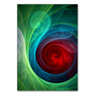 Red Storm Floral Modern Abstract Art Colour Patter Table Number