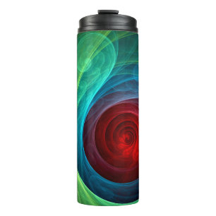 Red Storm Floral Modern Abstract Art Colour Patter Thermal Tumbler