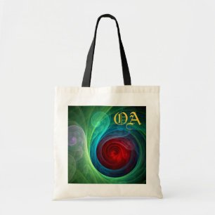 Red Storm Floral Modern Abstract Art Colour Patter Tote Bag