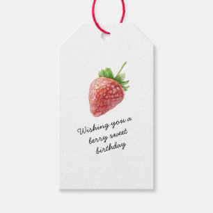 Red Strawberries Berry Sweet Birthday Gift Tags