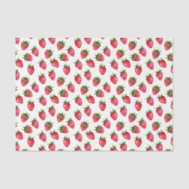 Red Strawberries (Design 43 Red Series) Tissue Paper (Front)