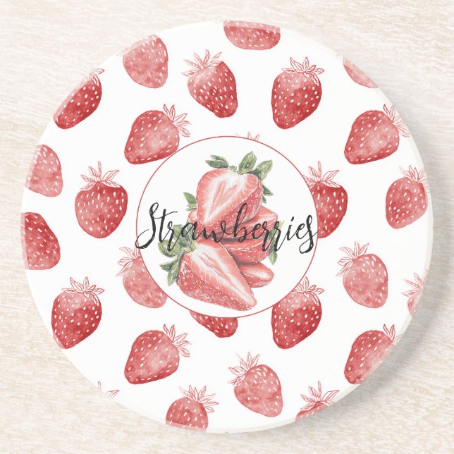 Red Strawberries Fruit   Coaster (Front)