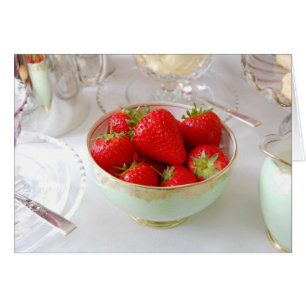 Red Strawberries in Vintage Bowl.