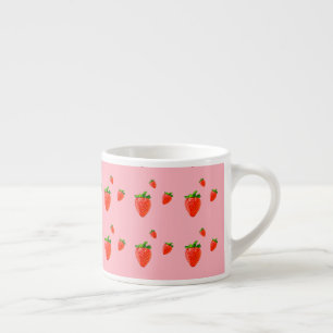 Red Strawberries on pink background Party   Espresso Cup
