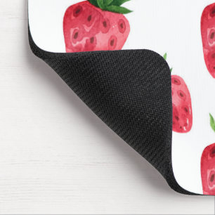 Red Strawberries Pattern Mouse Mat