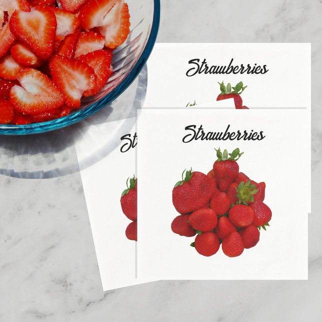 Red Strawberries Photographic  Napkin (Creator Uploaded)