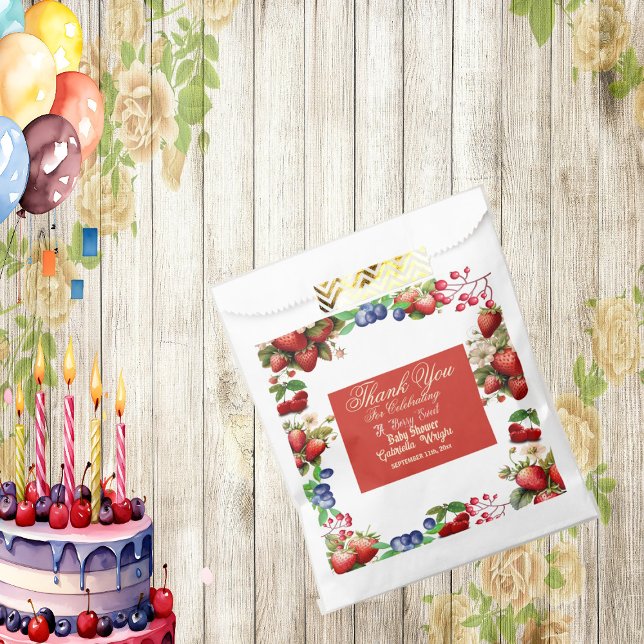 Red Strawberry Baby Shower | Blue Berry Sweet Cute Favour Bags (Red Strawberry Baby ShowerBlue Berry Sweet Cute Favor Bag)