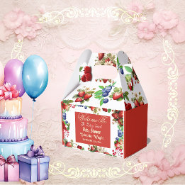 Red Strawberry Baby Shower | Blue Berry Sweet Cute Favour Box
