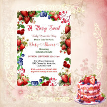 Red Strawberry Baby Shower | Blue Berry Sweet Cute