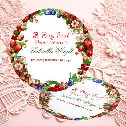 Red Strawberry Baby Shower | Blue Berry Sweet Cute Paper Plate
