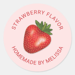 Red Strawberry Custom Homemade Product Flavour Classic Round Sticker