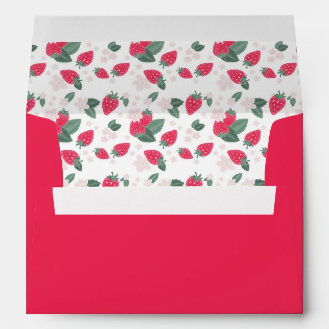 Red Strawberry Envelope – Berry First Birthday (Back (Bottom))