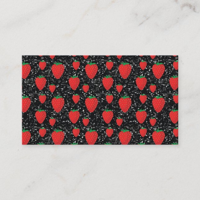Red Strawberry Fruit Lovers Sweet Berries Elegant Business Card (Front)