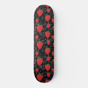 Red Strawberry Fruit Lovers Sweet Berries Elegant Skateboard