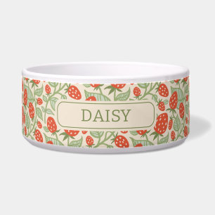 Red strawberry & green leaves pattern