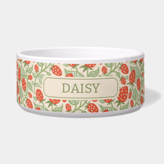 Red strawberry & green leaves pattern