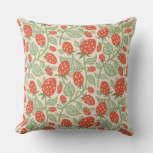 Red strawberry & green leaves pattern