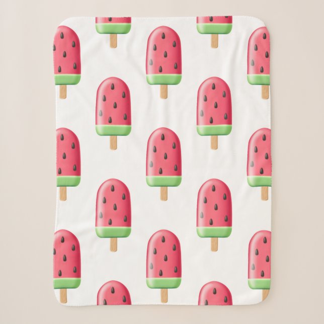 Red Strawberry Ice Cream Pattern Sherpa Blanket (Front)