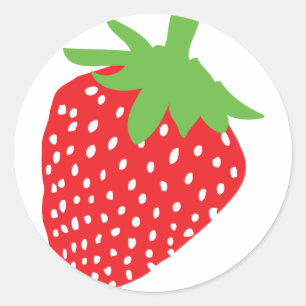 red strawberry icon classic round sticker